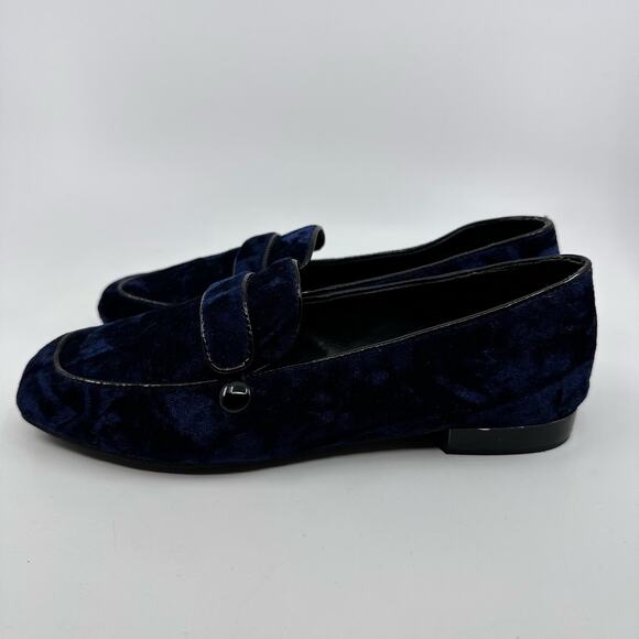 Donald J Pliner Haven Velvet Flat Loafers Slip On Navy Blue Womens Size US 5.5M - Picture 8 of 13